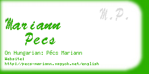 mariann pecs business card
